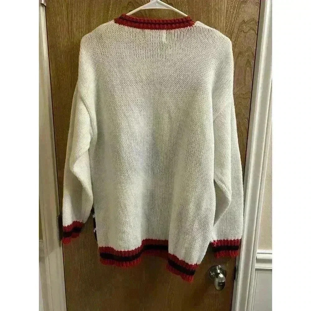 Vintage 90s Scottie Dog Knit Sweater By Beverly Hills Zoo Houndstooth Scottish L - Picture 8 of 10